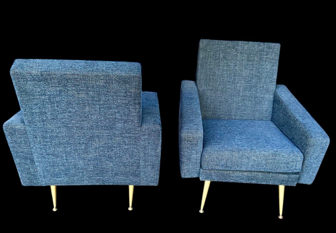 S 299 AS Pair of armchairs 1950´s, covered with new fabric