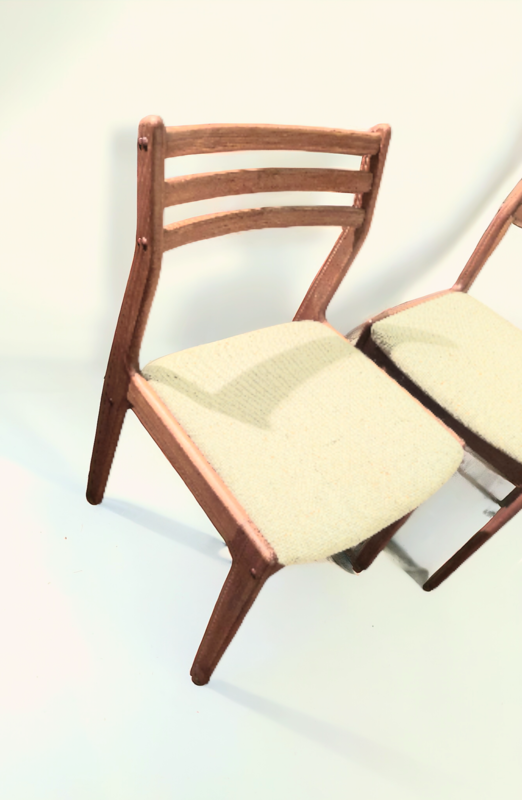 S 301 JC Set 6 teak scandinavian dining chairs, Denmark 1960s