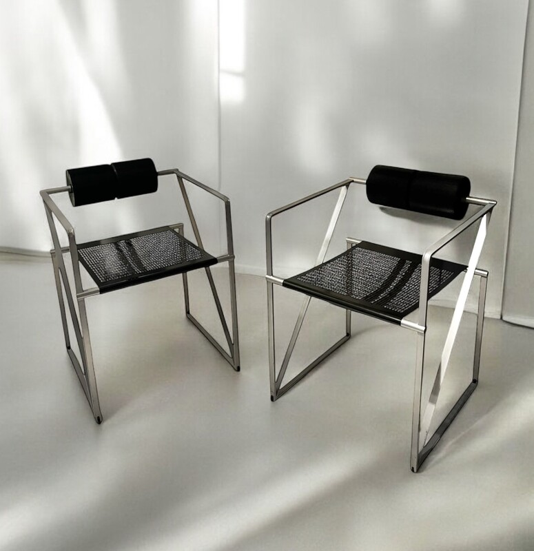 S 304 JB Pair Seconda chairs Mod. 802 Design Mario Botta 1980s Alias, Italy