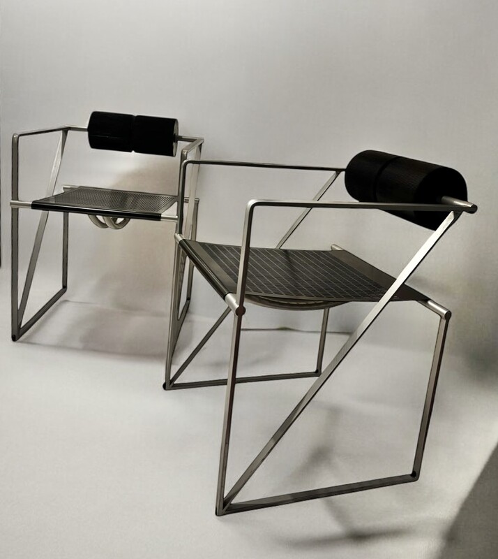 S 304 JB Pair Seconda chairs Mod. 802 Design Mario Botta 1980s Alias, Italy