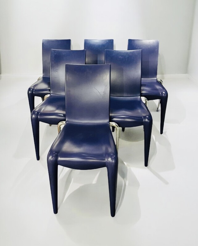 S 309 TH set of 6 blue «  Louis 20 » chairs by Philippe Starck for Vitra 