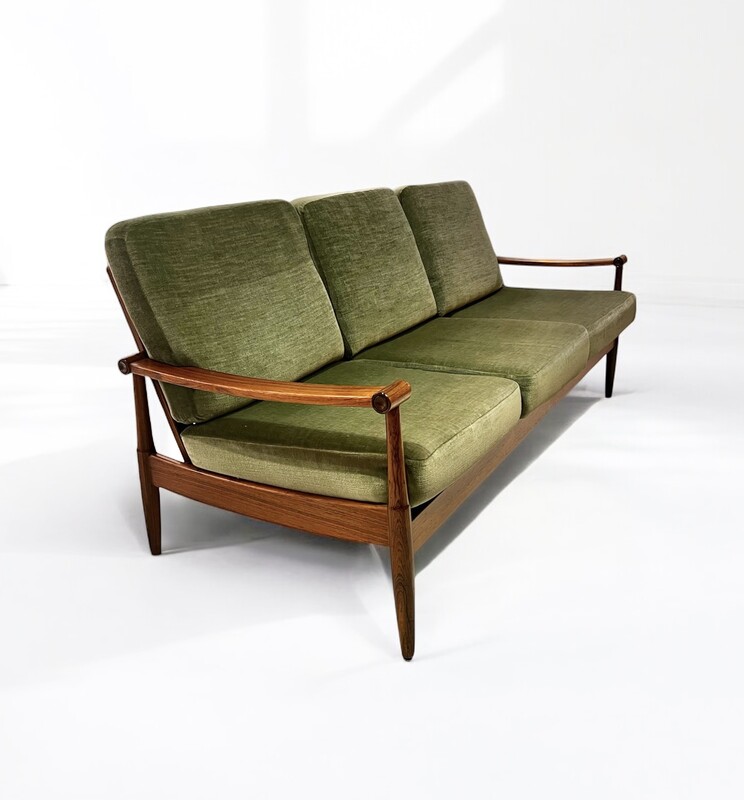 S 319 SR  green velve and rosewood sofa, 1960’s