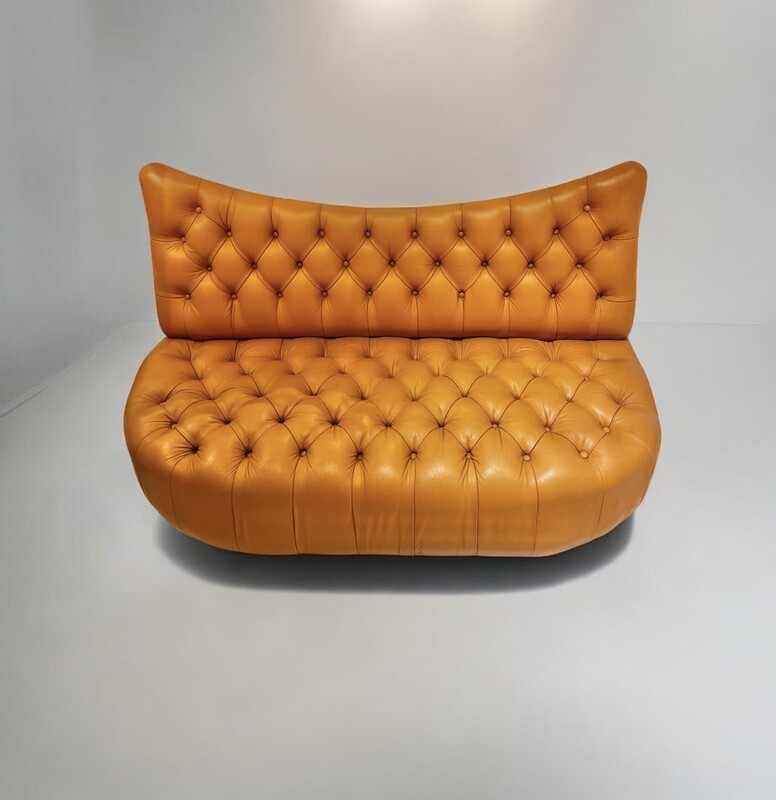 S 324 RD cognac leather sofa 